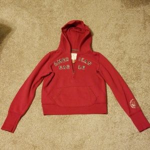 Red American Eagle 1/2 Zip Hoodie S or XS